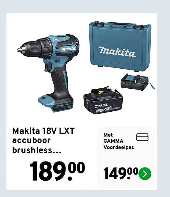 Makita 18V LXT accuboor brushless...