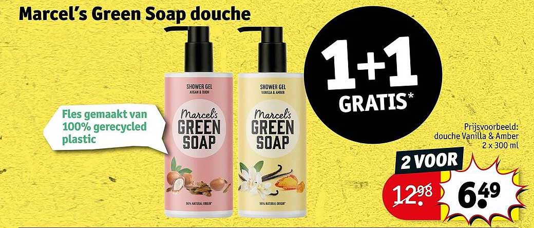Marcel’s Green Soap douche 1+1 gratis