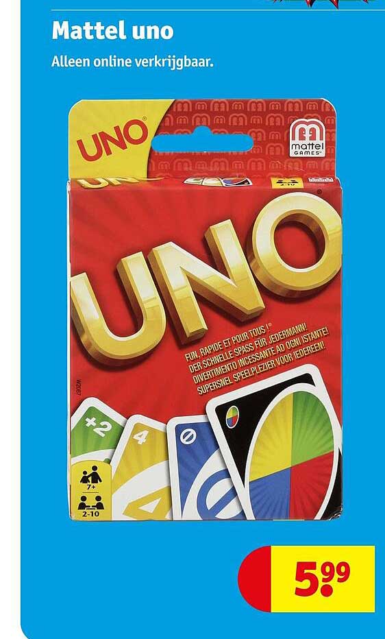 Mattel uno Alleen online verkrijgbaar.