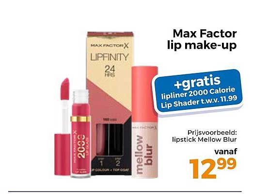 Max Factor lip make-up +gratis lipliner 2000 Calorie Lip Shader t.w.v. 11.99