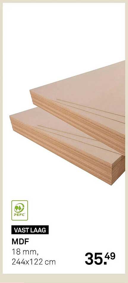 MDF 18 mm, 244x122 cm
