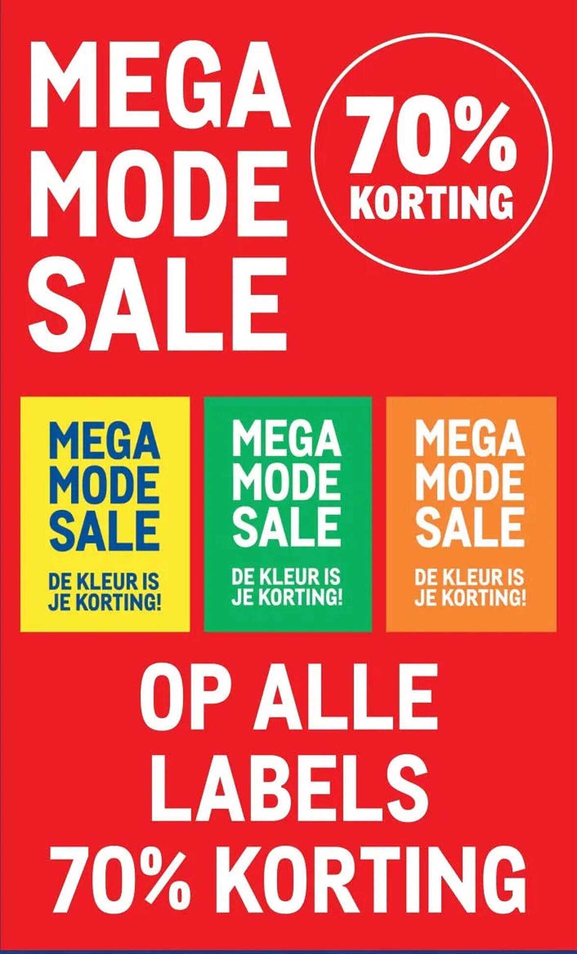 MEGA MODE SALE 70% KORTING