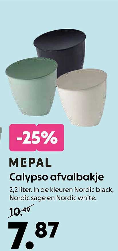 MEPAL Calypso afvalbakje -25%