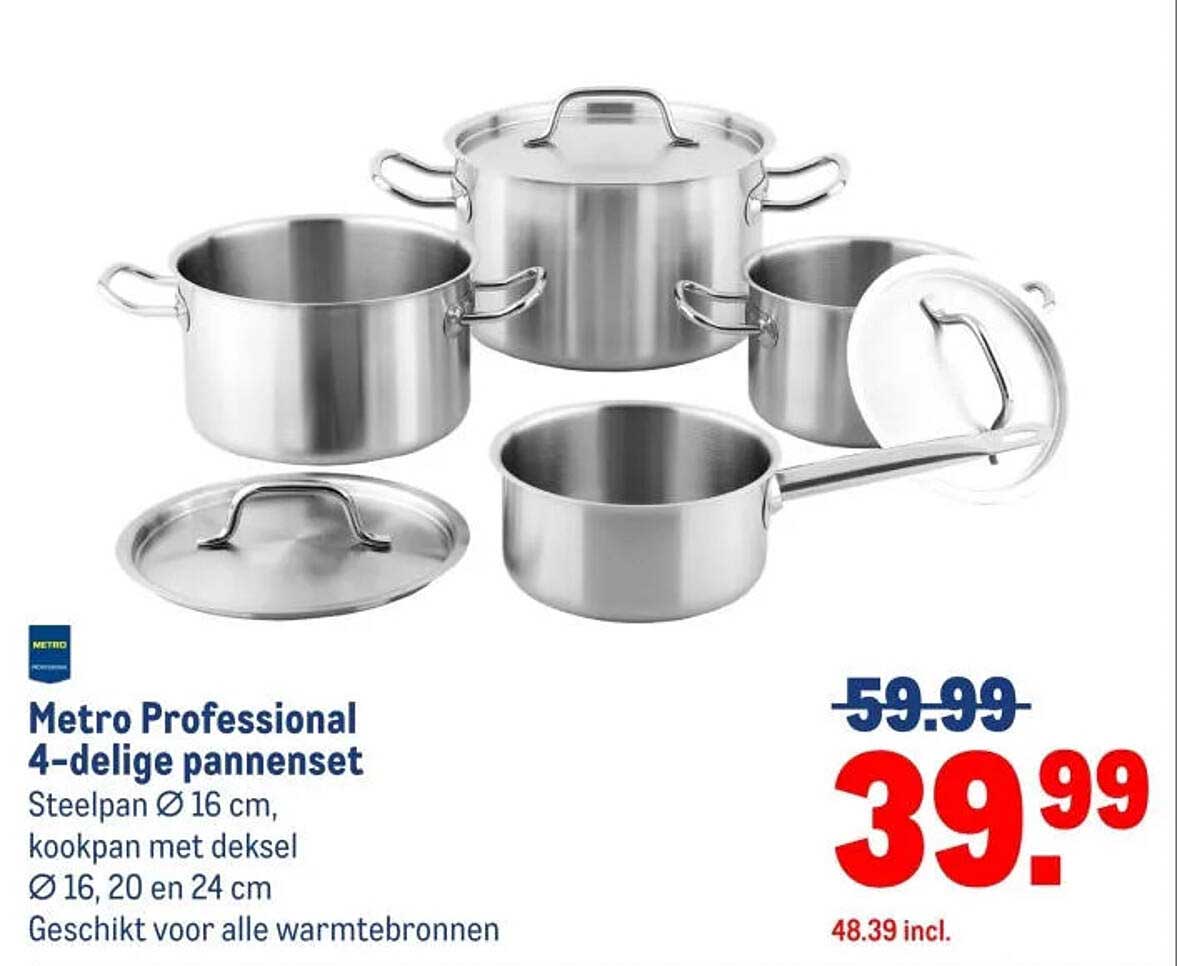 Metro Professional 4-delige pannenset