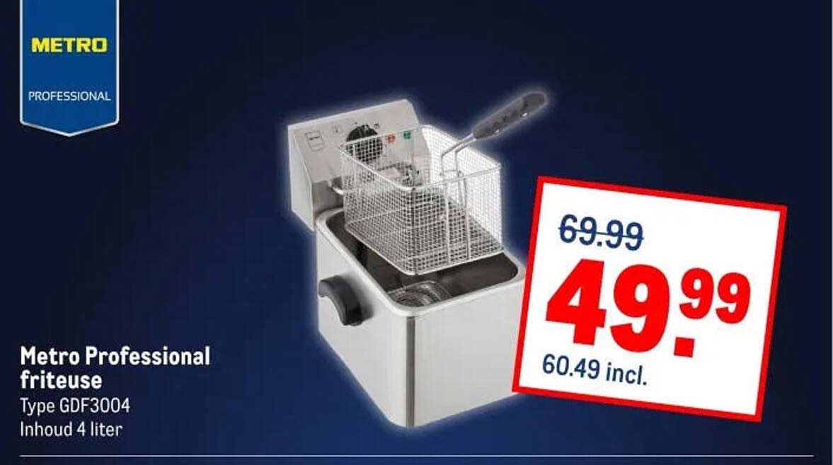 Metro Professional friteuse Type GDF3004 Inhoud 4 liter