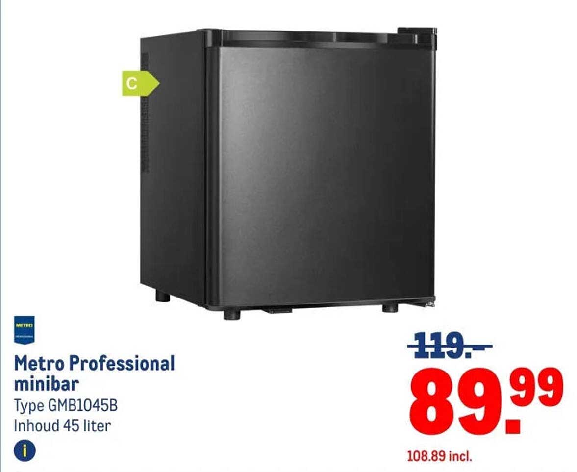 Metro Professional minibar Type GMB1045B Inhoud 45 liter