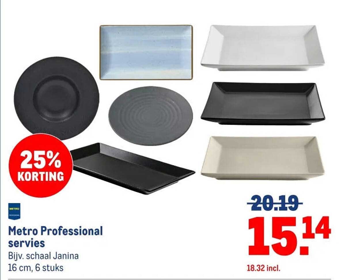 Metro Professional servies - Bijv. schaal Janina 16 cm, 6 stuks 25% KORTING