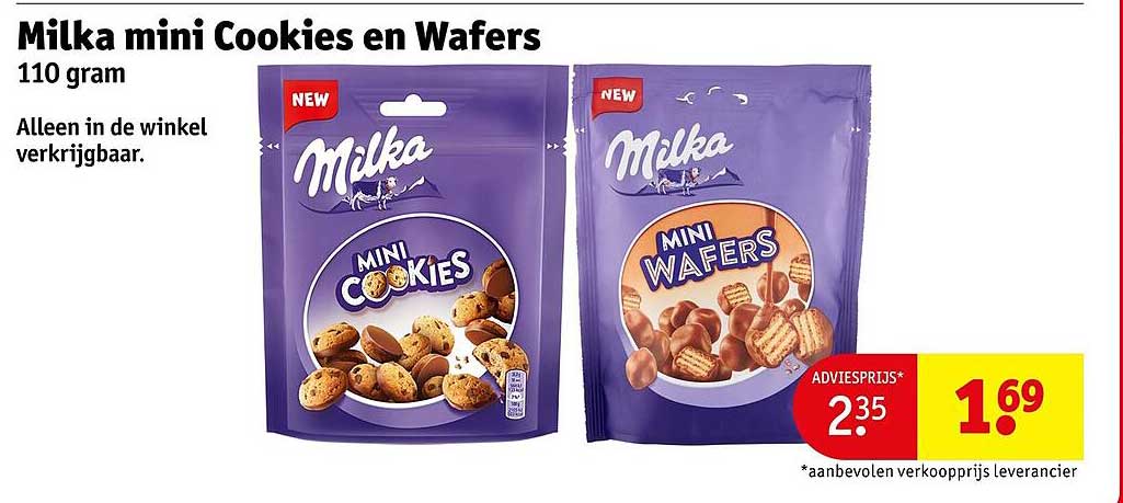 Milka mini Cookies en Wafers 110 gram