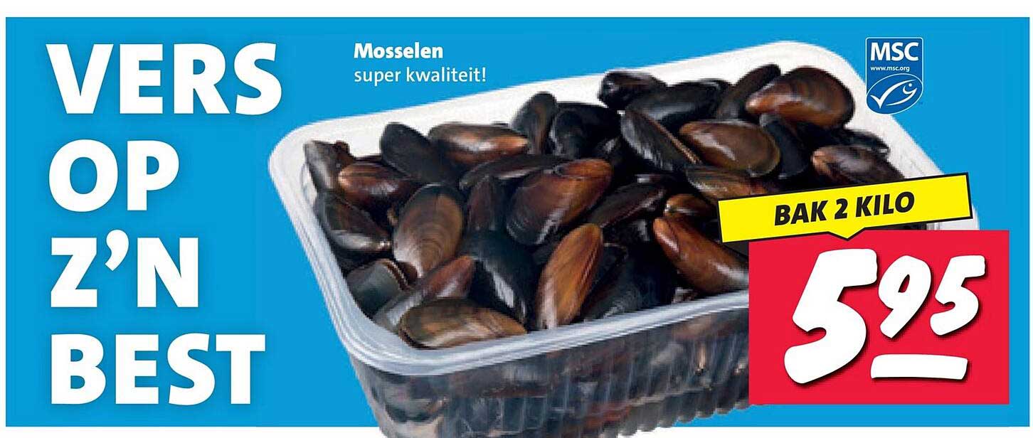 Mosselen super kwaliteit! BAK 2 KILO