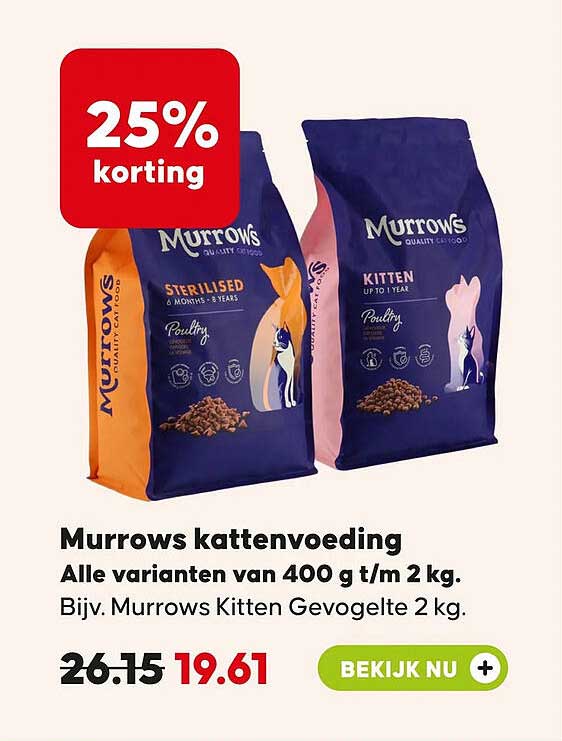 Murrows kattenvoeding 25% korting