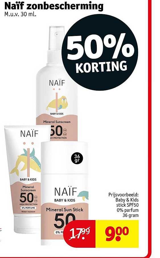 Naïf zonbescherming 50% korting