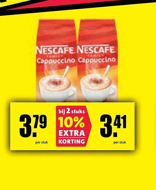 Nescafé Cappuccino bij 2 stuks 10% EXTRA KORTING