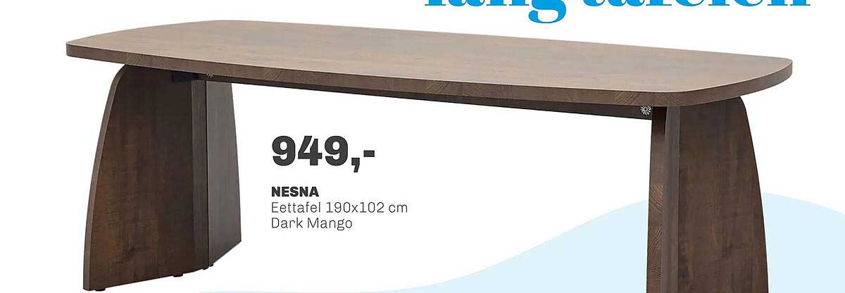 NESNA Eettafel 190x102 cm Dark Mango