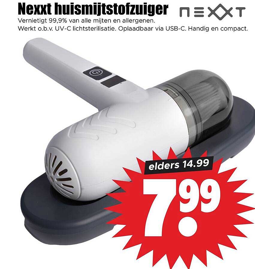 Nexxt huismijtstofzuiger