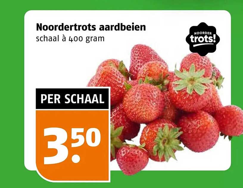 Noordertrots aardbeien schaal à 400 gram