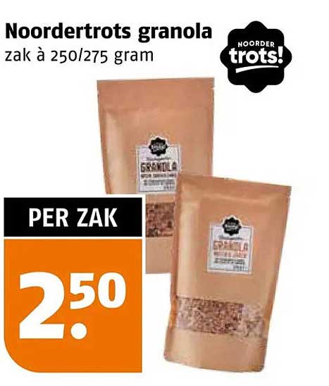 Noordertrots granola zak à 250/275 gram