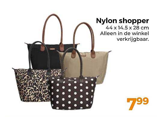 Nylon shopper 44 x 14.5 x 28 cm Alleen in de winkel verkrijgbaar.