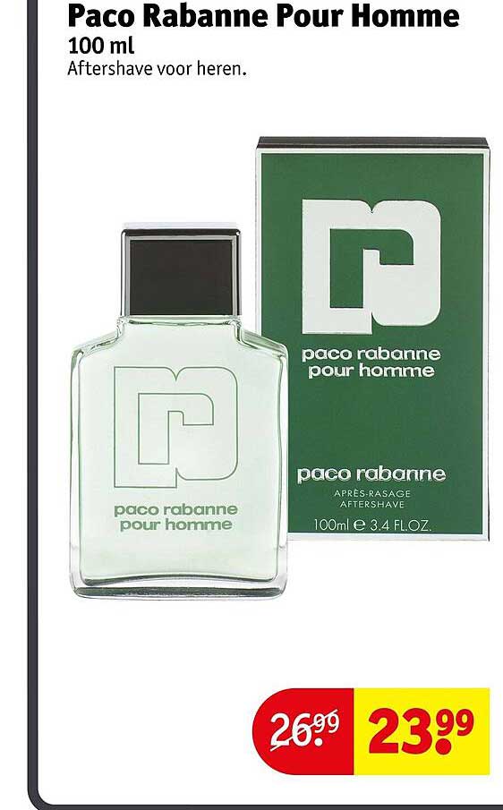 Paco Rabanne Pour Homme 100 ml Aftershave voor heren.