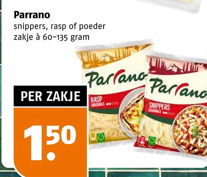 Parrano snippers, rasp of poeder zakje à 60-135 gram
