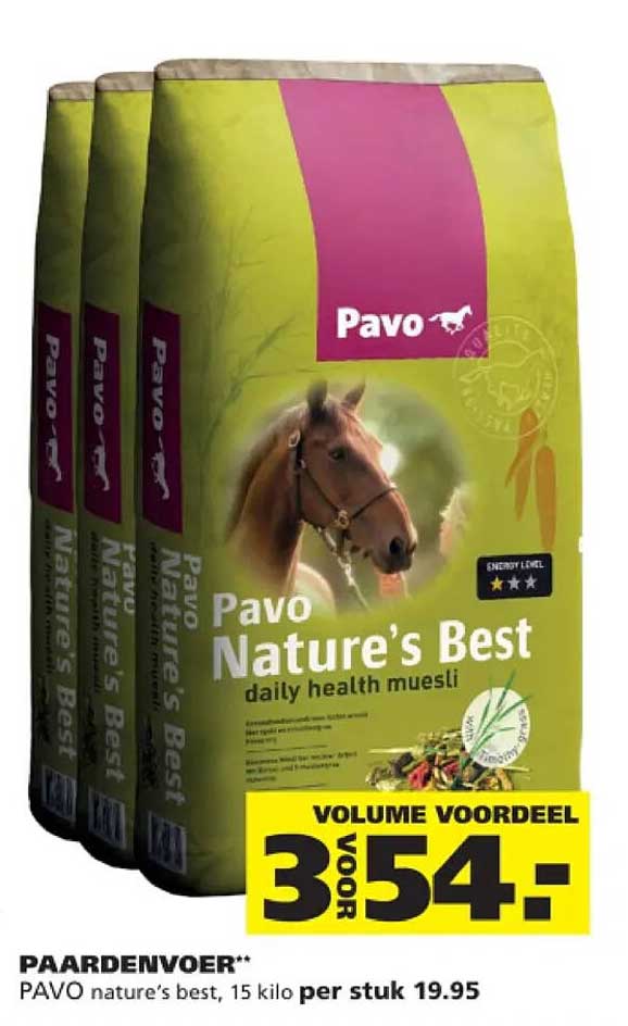 Pavo Nature’s Best daily health muesli VOLUME VOORDEEL 3 voor 54,-
