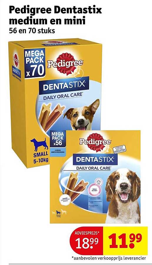 Pedigree Dentastix medium en mini 56 en 70 stuks