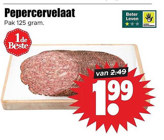 Pepercervelaat Pak 125 gram