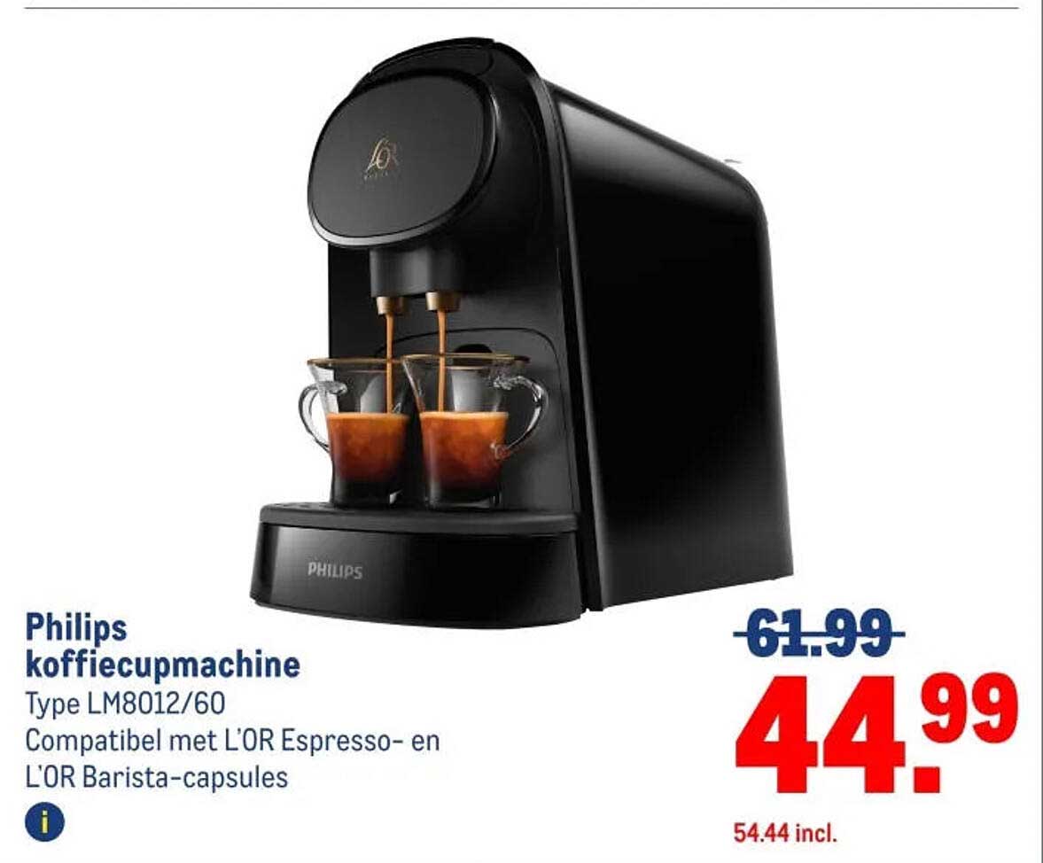 Philips koffiecupmachine Type LM8012/60 Compatibel met L'OR Espresso- en L'OR Barista-capsules