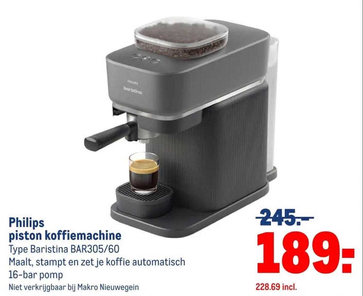 Philips piston koffiemachine Type Baristina BAR305/60
