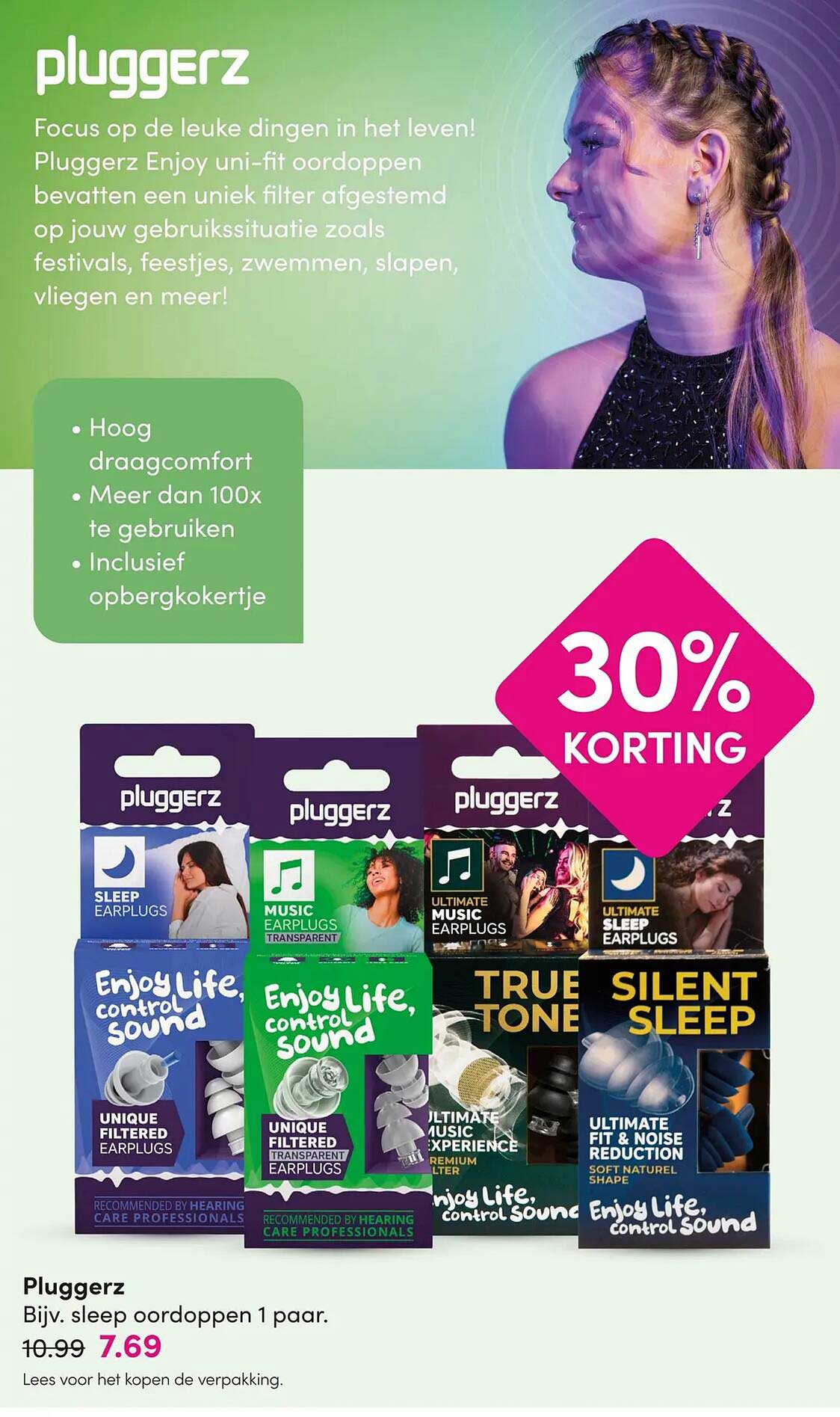 Pluggerz Bijv. sleep oordoppen 1 paar. 30% KORTING