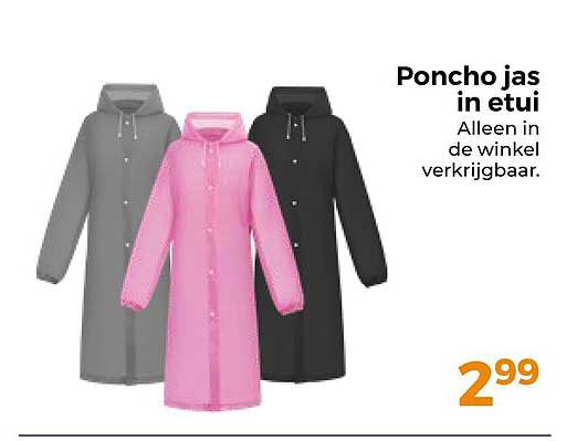 Poncho jas in etui