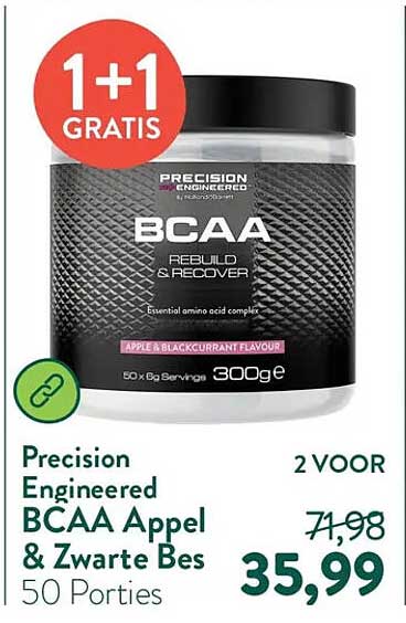 Precision Engineered BCAA Appel & Zwarte Bes 50 Porties 1+1 GRATIS