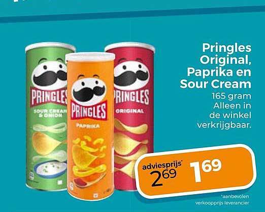 Pringles Original, Paprika en Sour Cream