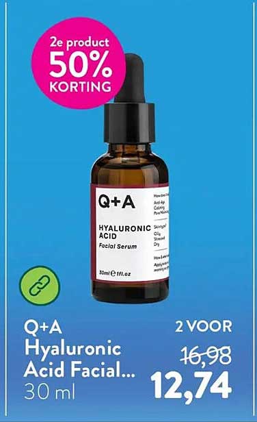 Q+A Hyaluronic Acid Facial... 30 ml 2e product 50% korting