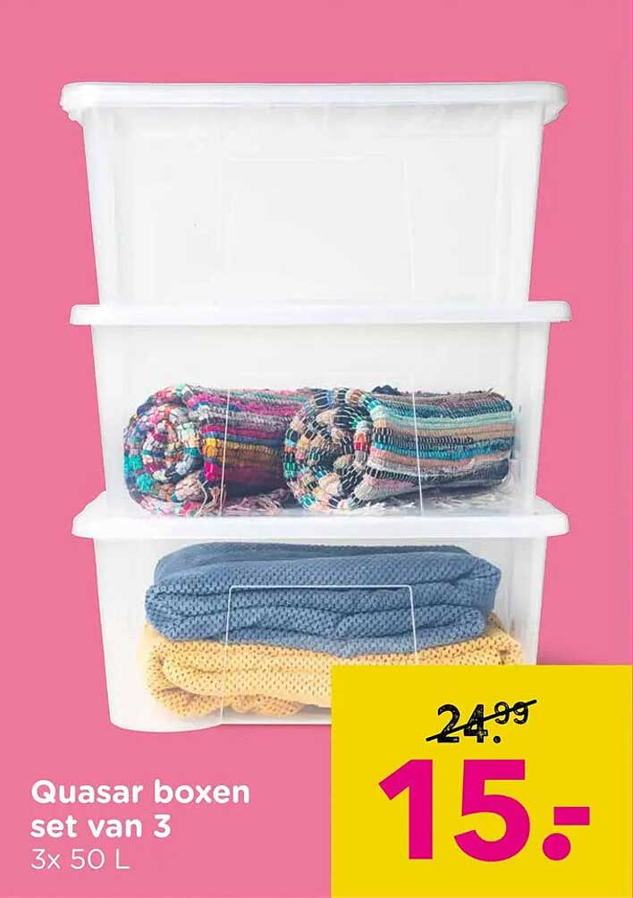 Quasar boxen set van 3 3x 50 L