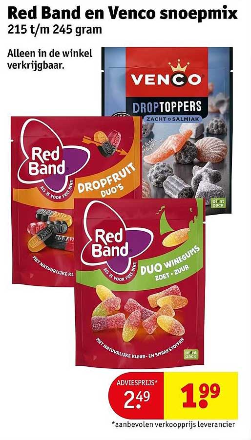 Red Band en Venco snoepmix 215 t/m 245 gram