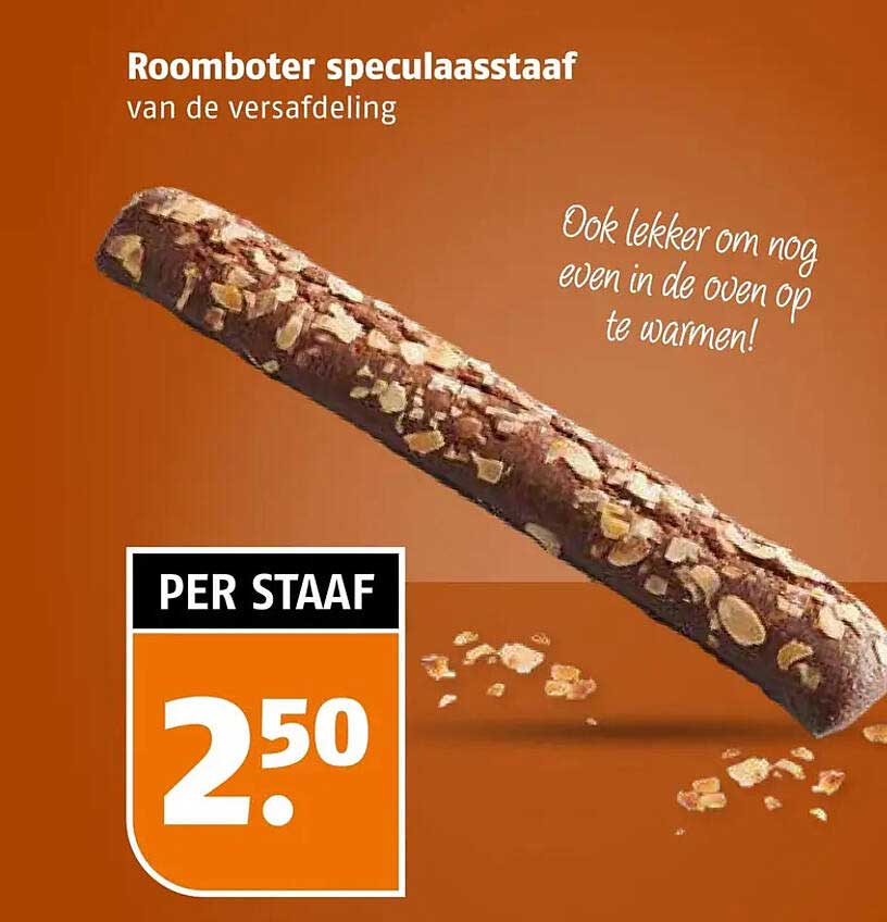 Roomboter speculaasstaaf van de versafdeling