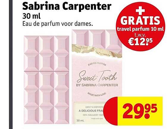 Sabrina Carpenter 30 ml Eau de parfum voor dames. + GRATIS travel parfum 10 ml t.w.v. €12.95