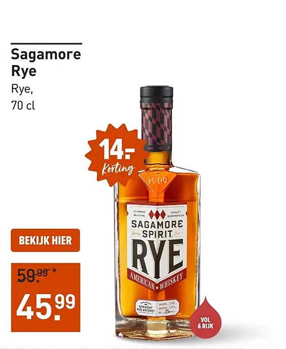 Sagamore Rye Rye, 70 cl
