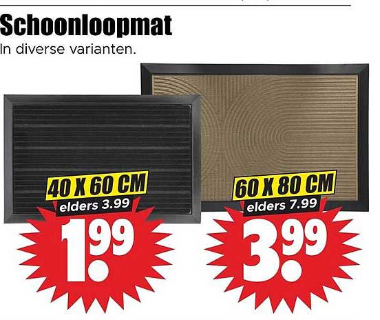 Schoonloopmat In diverse varianten.
