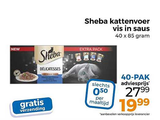 Sheba kattenvoer vis in saus 40 x 85 gram