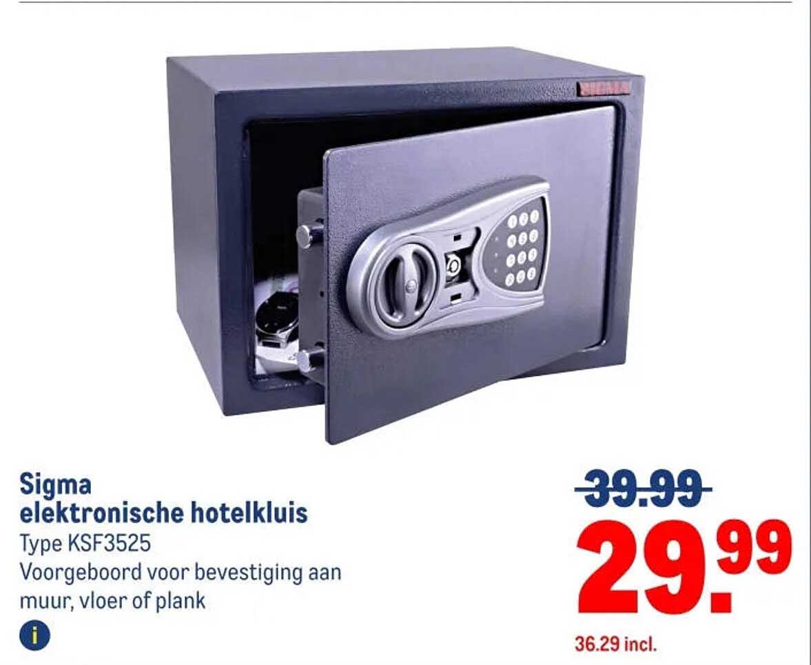 Sigma elektronische hotelkluis Type KSF3525