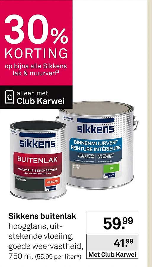 Sikkens buitenlak hoogglans, uitstekende vloeiing, goede weervastheid, 750 ml