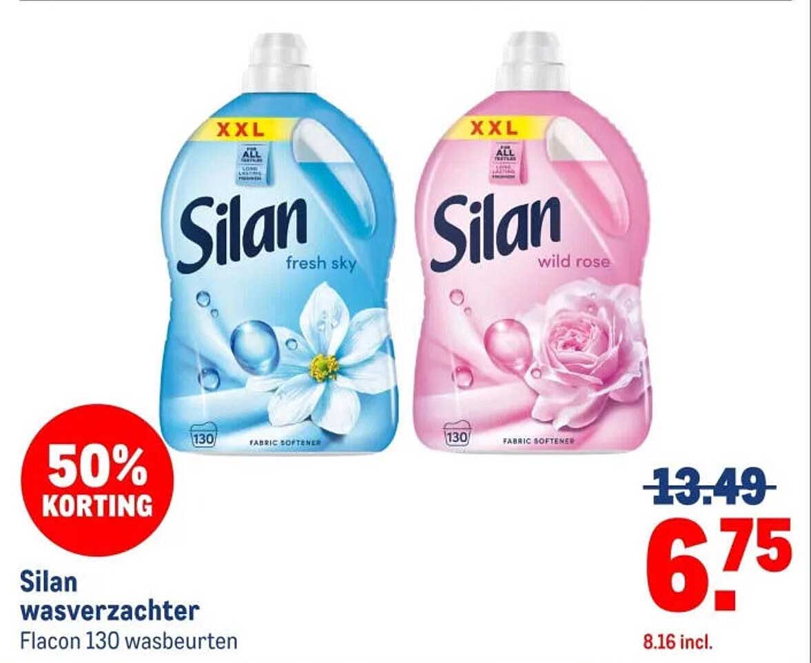 Silan wasverzachter Flacon 130 wasbeurten 50% KORTING
