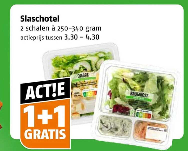 Slaschotel 1+1 GRATIS