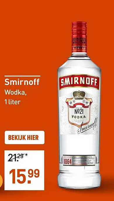 Smirnoff Vodka, 1 liter