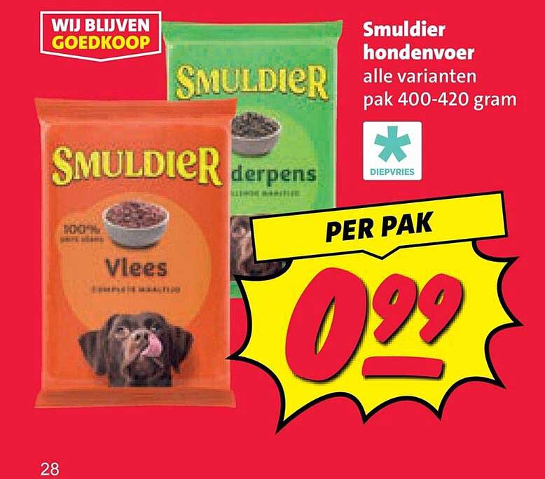 Smuldier hondenvoer alle varianten pak 400-420 gram