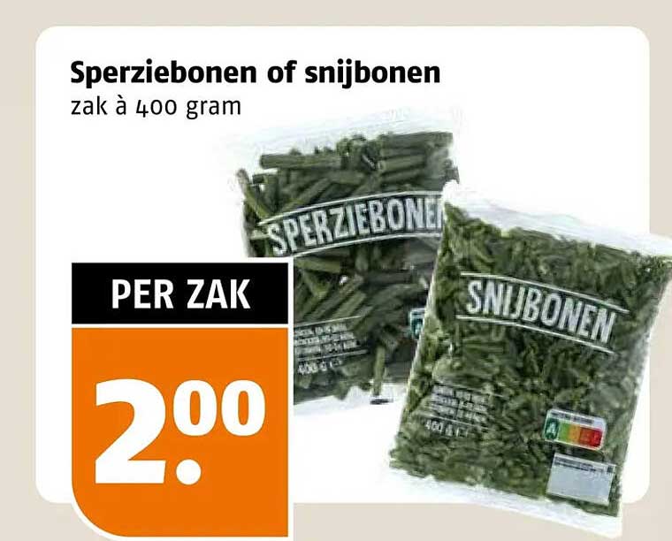 Sperziebonen of snijbonen zak à 400 gram