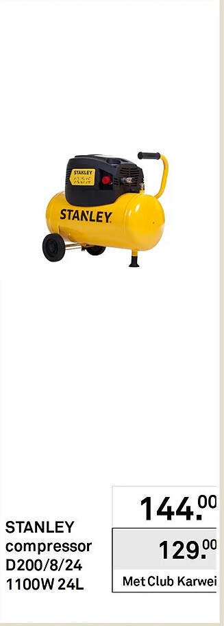 STANLEY compressor D200/8/24 1100W 24L