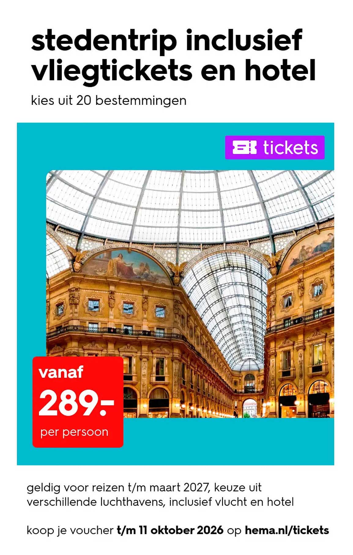 stedentrip inclusief vliegtickets en hotel