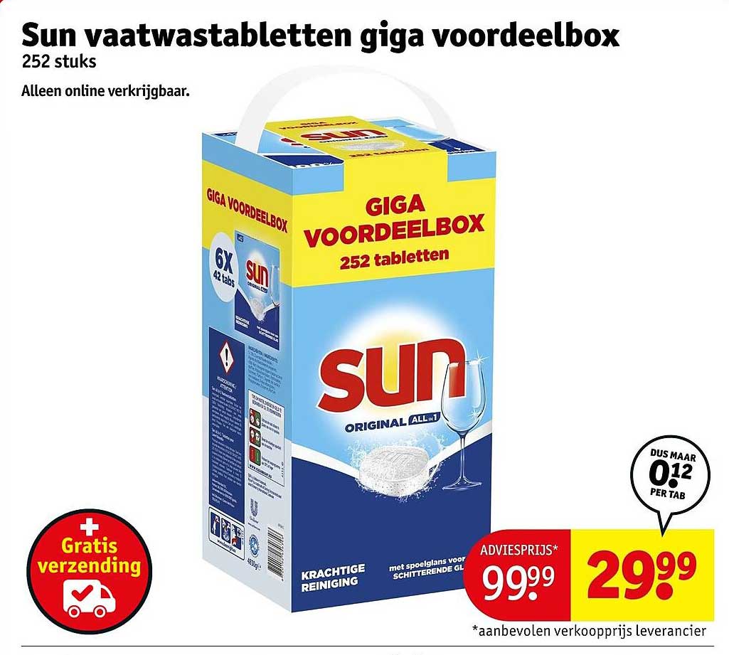 Sun vaatwastabletten giga voordeelbox 252 stuks